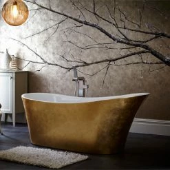 Heritage Bathrooms Heritage Holywell Freestanding Acrylic Bath (1710 X 745mm) - Gold Effect