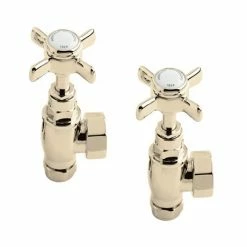Heritage Bathrooms Heritage - Traditional Heated Towel Rail Valves - Vintage Gold - AHA75