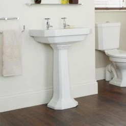 Heritage Bathrooms Heritage - Granley Deco 55cm 2TH Basin & Tall Pedestal -Heritage Bathrooms Shop PGDW06 PGRW09 D2 460 1