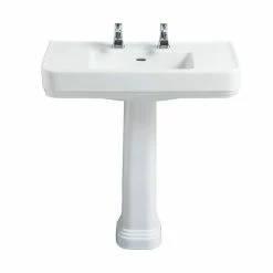 Heritage Bathrooms Heritage Wynwood 800mm Large Basin & Pedestal - Various Tap Hole Options