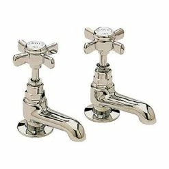 Heritage Bathrooms Heritage - Dawlish Short Nose Basin Pillar Taps - Vintage Gold - TDCGS00