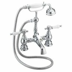 Heritage Bathrooms Heritage - Glastonbury Bath Shower Mixer - Chrome - TGRC02