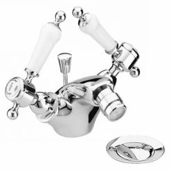 Heritage Bathrooms Heritage - Glastonbury Bidet Mixer With Pop-up Waste - Chrome - TGRC05